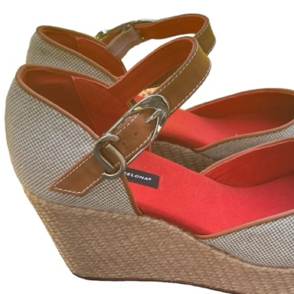 Julieta Barcelona Ona Espadrille Platform Sandals Tan Size 39 NWT